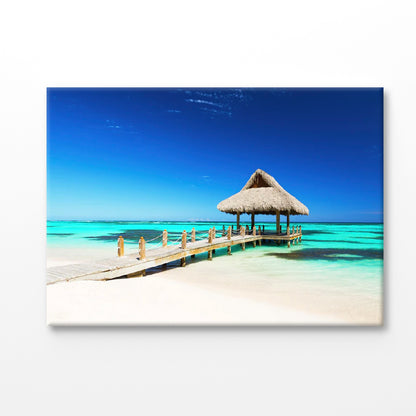 Bella Home Pier to The Sea Hut With Sky Print Canvas Ready to hang