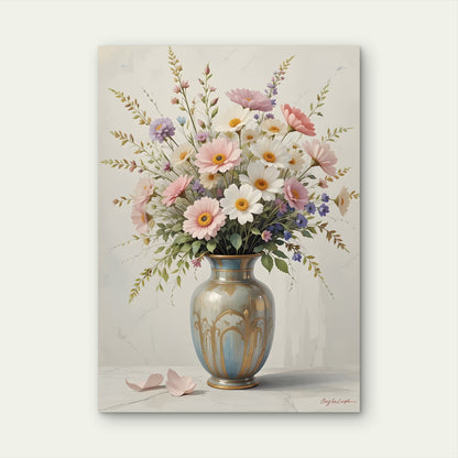 Blush Pink Gerbera Daisy Vase 60x90cm Metal Print Ready to Hang