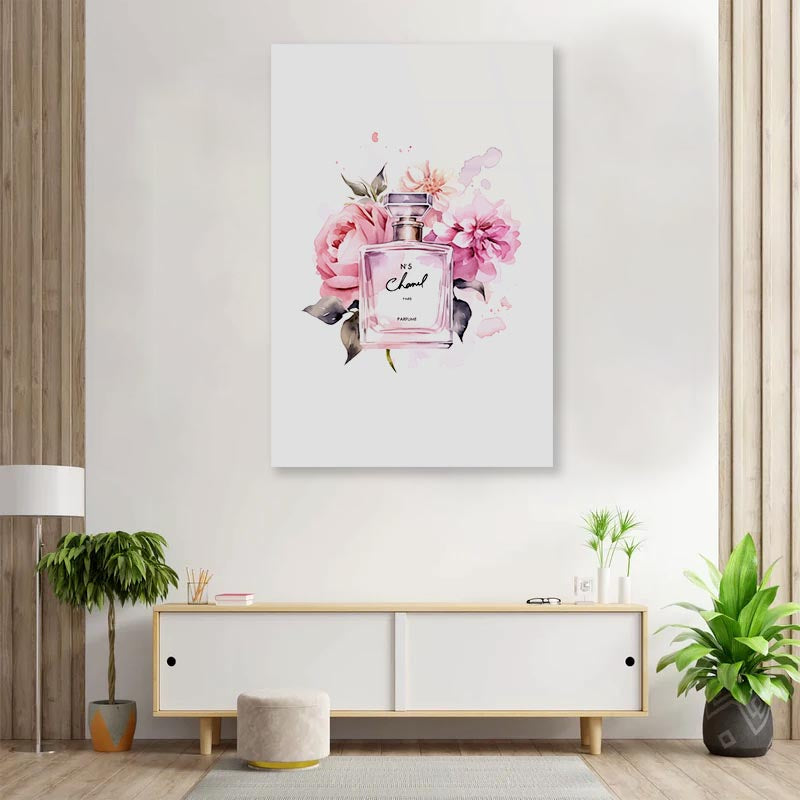 Elegant Pink Perfume 3D Design Acrylic Glass Print Tempered Glass Wall Art 100% Made in Australia Ready to Hang