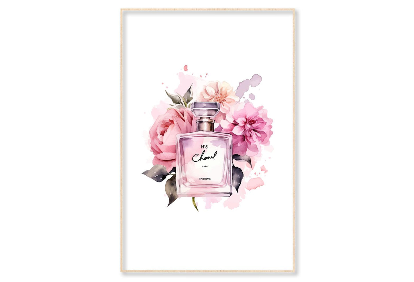 Elegant Pink Perfume Wall Art Limited Edition High Quality Print Canvas Box Framed Natural