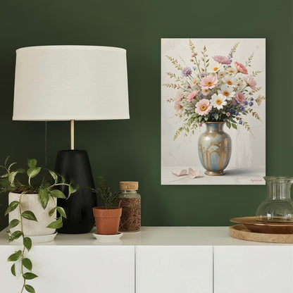 Blush Pink Gerbera Daisy Vase 40x60cm Metal Print Ready to Hang