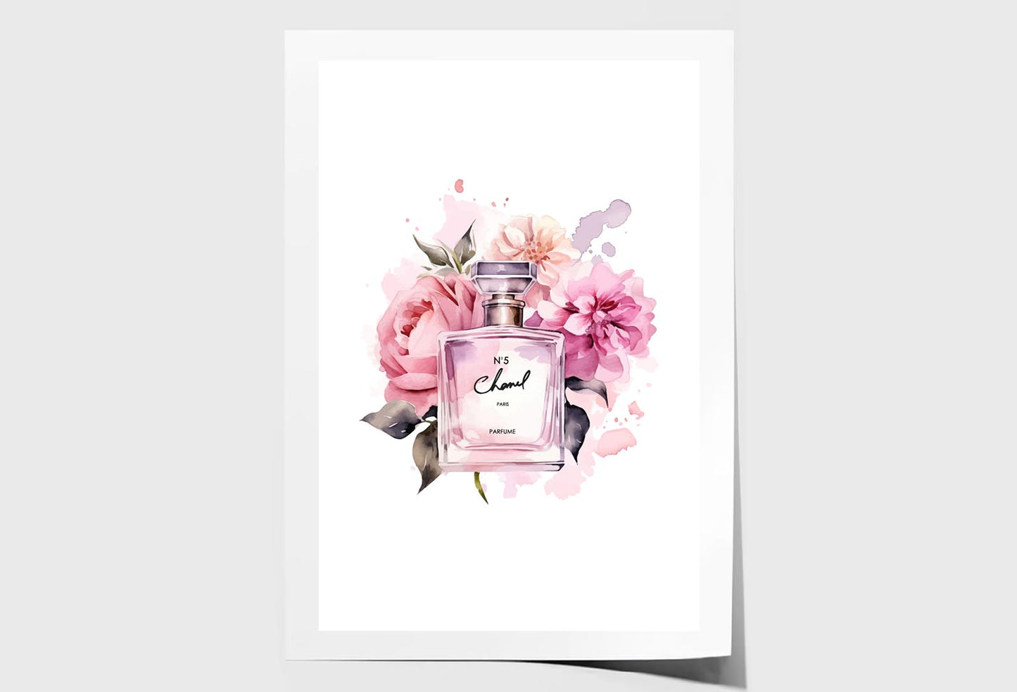 Elegant Pink Perfume Wall Art Limited Edition High Quality Print Unframed Roll Canvas None