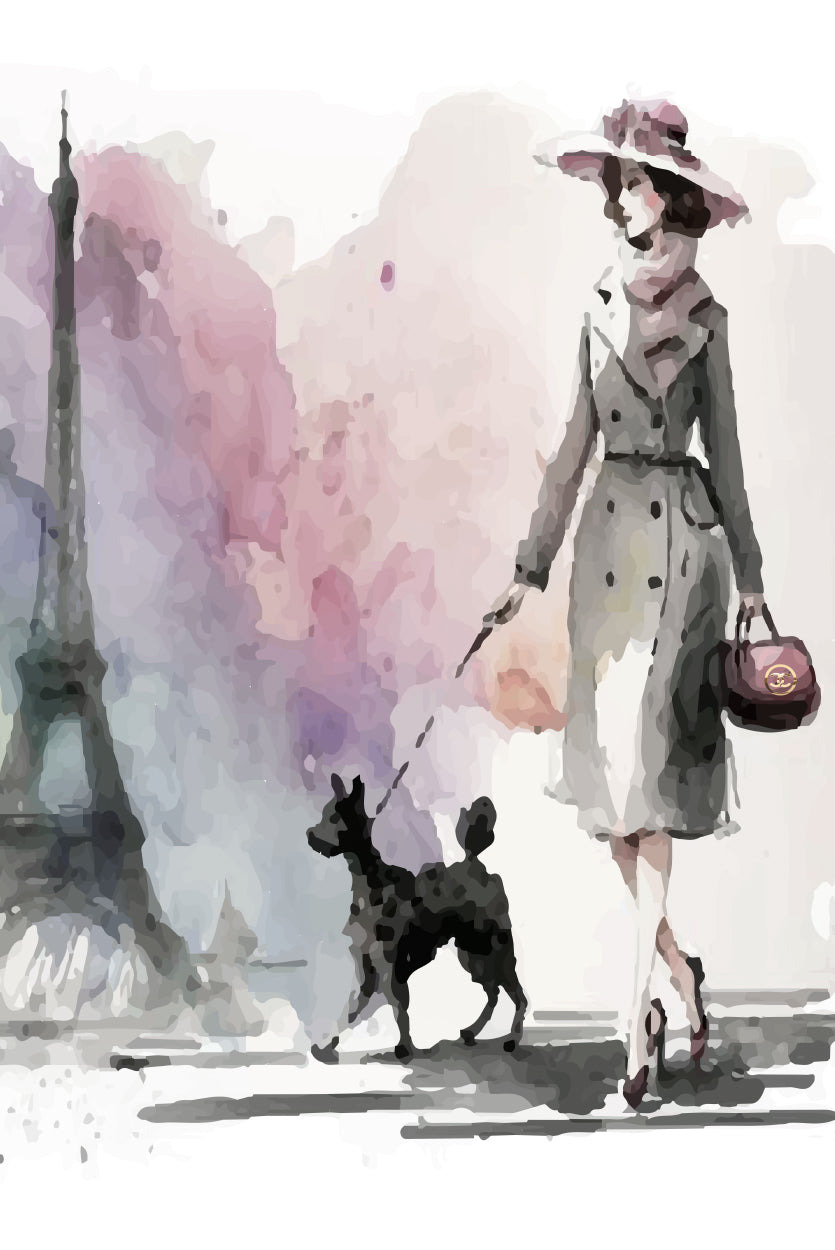 Fashion Boss Lady with Her Puppy Design Home Decor Premium Quality Poster Print Choose Your Sizes