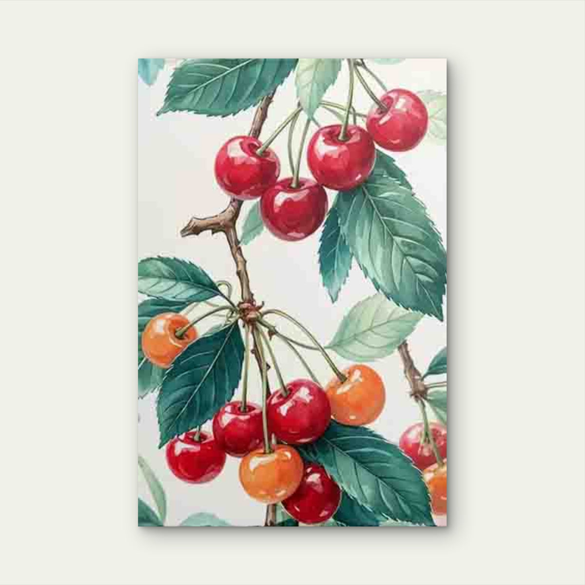 Branch Red Fruit 60x90cm Metal Print Ready to Hang