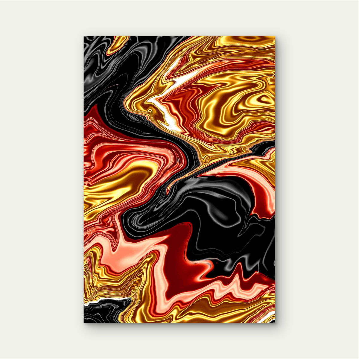 Black Gold Marble Abstract Background 40x60cm Metal Print Ready to Hang