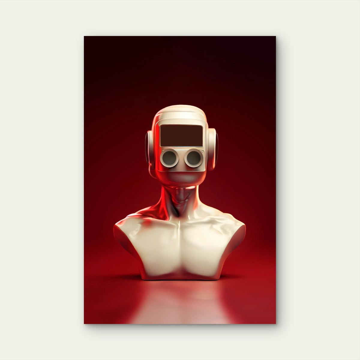 Futuristic Robot Head 60x90cm Metal Print Ready to Hang