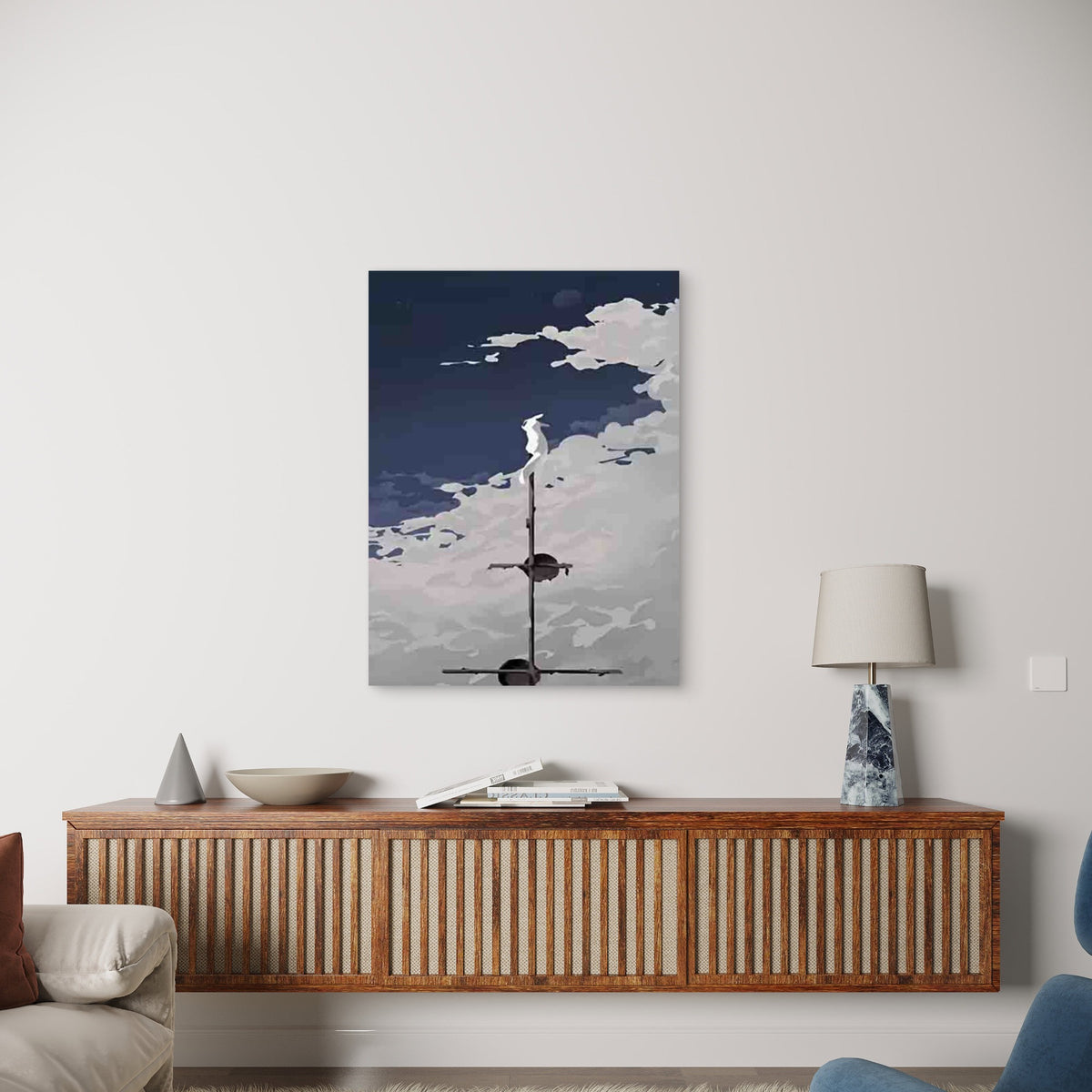 Modern Cartoon Ink Metal Print Ready to Hang