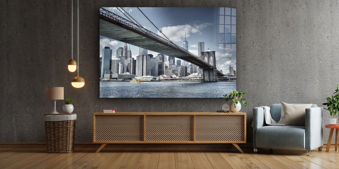 Brooklyn Bridge & City UV Direct Aluminum Print Australian Made Quality