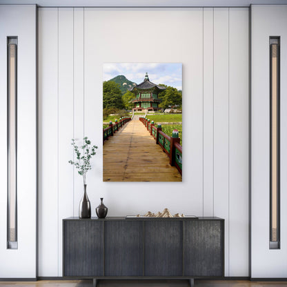 Asian Pagoda Scenic Setting 40x60cm Metal Print Ready to Hang