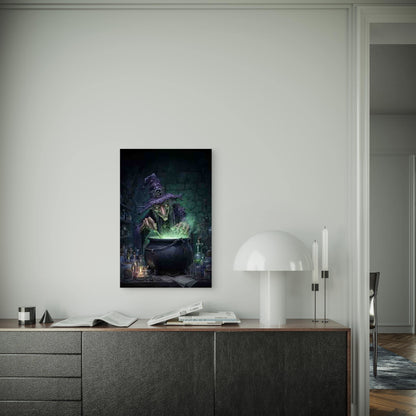 Witch Brewing Mystic Potion 60x90cm Metal Print Ready to Hang