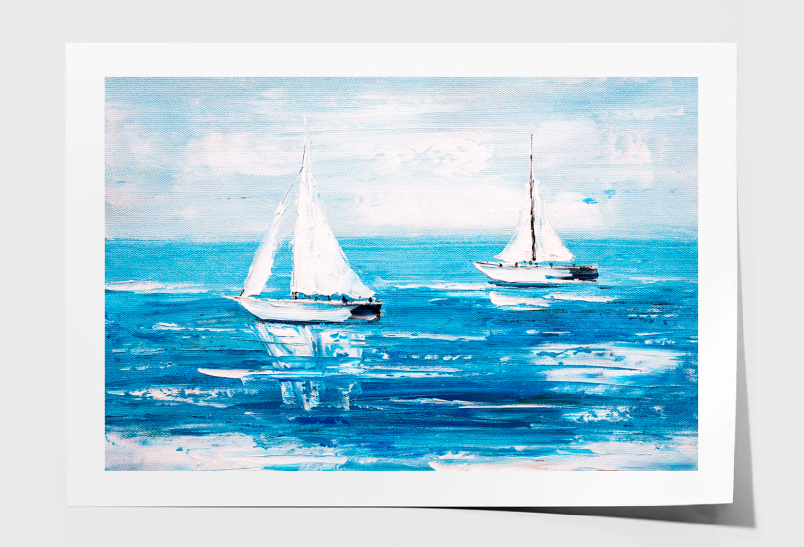 Sailing Boat Oil Painting Wall Art Limited Edition High Quality Print Unframed Roll Canvas None