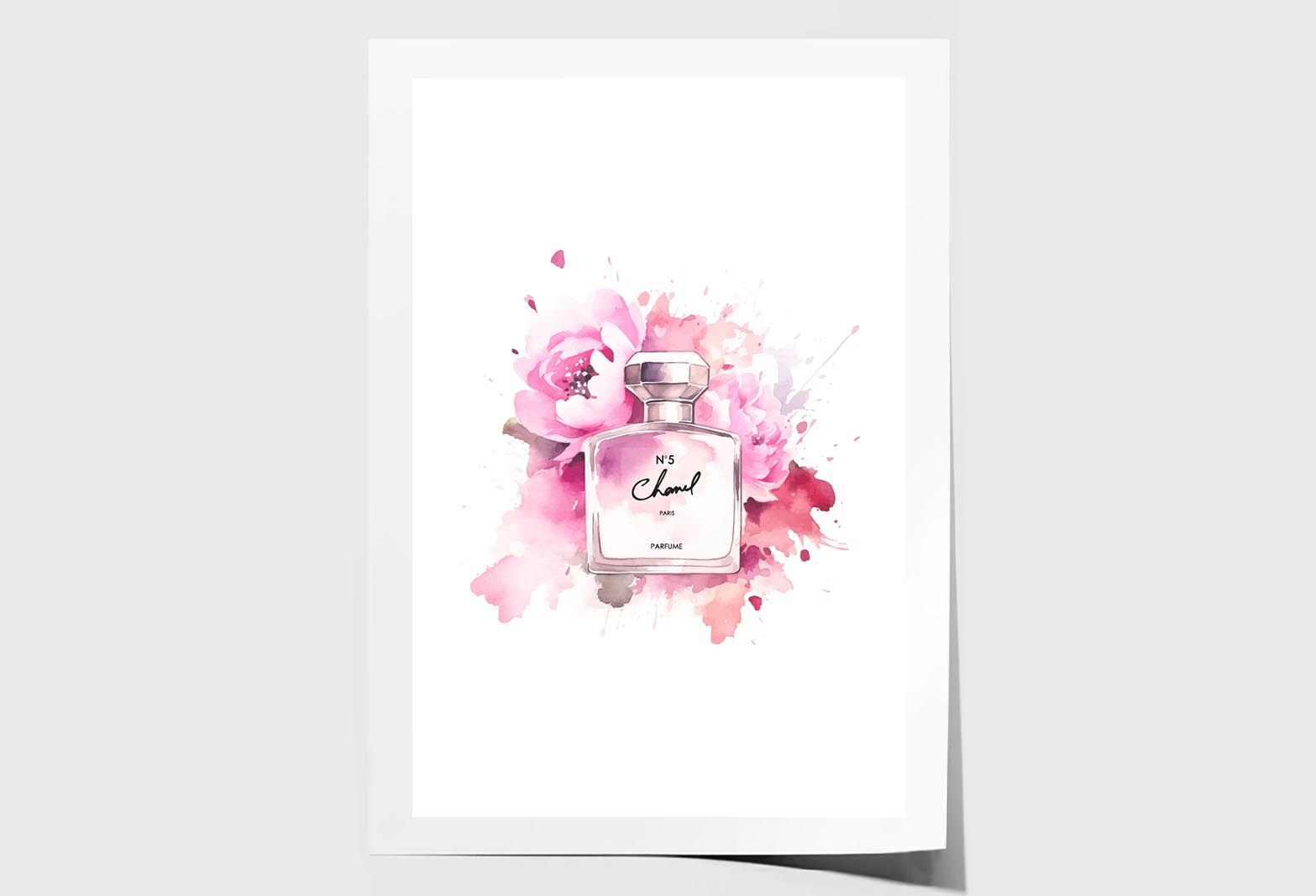 Pink Rose Perfume Wall Art Limited Edition High Quality Print Unframed Roll Canvas None