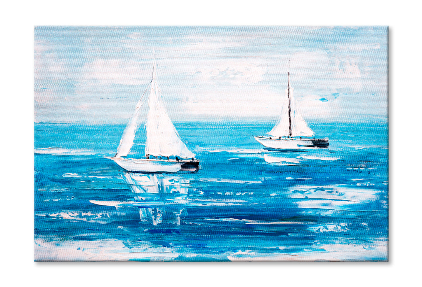 Sailing Boat Oil Painting Wall Art Limited Edition High Quality Print Stretched Canvas None