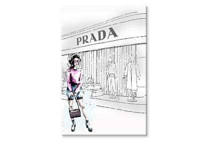Fashion Girl with Specs Wall Art Limited Edition High Quality Print Stretched Canvas None