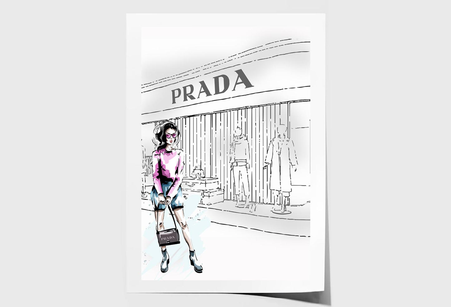 Fashion Girl with Specs Wall Art Limited Edition High Quality Print Unframed Roll Canvas None