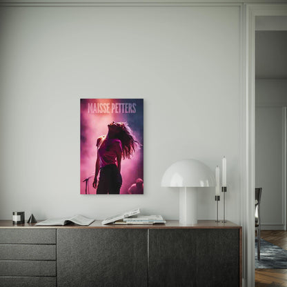 Powerful Female Rock Performance Metal Print Ready to Hang