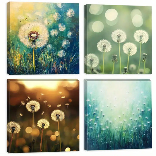 4pcs  Seeds  Nature Decorative Artwork  Wall Art Canvas Framed