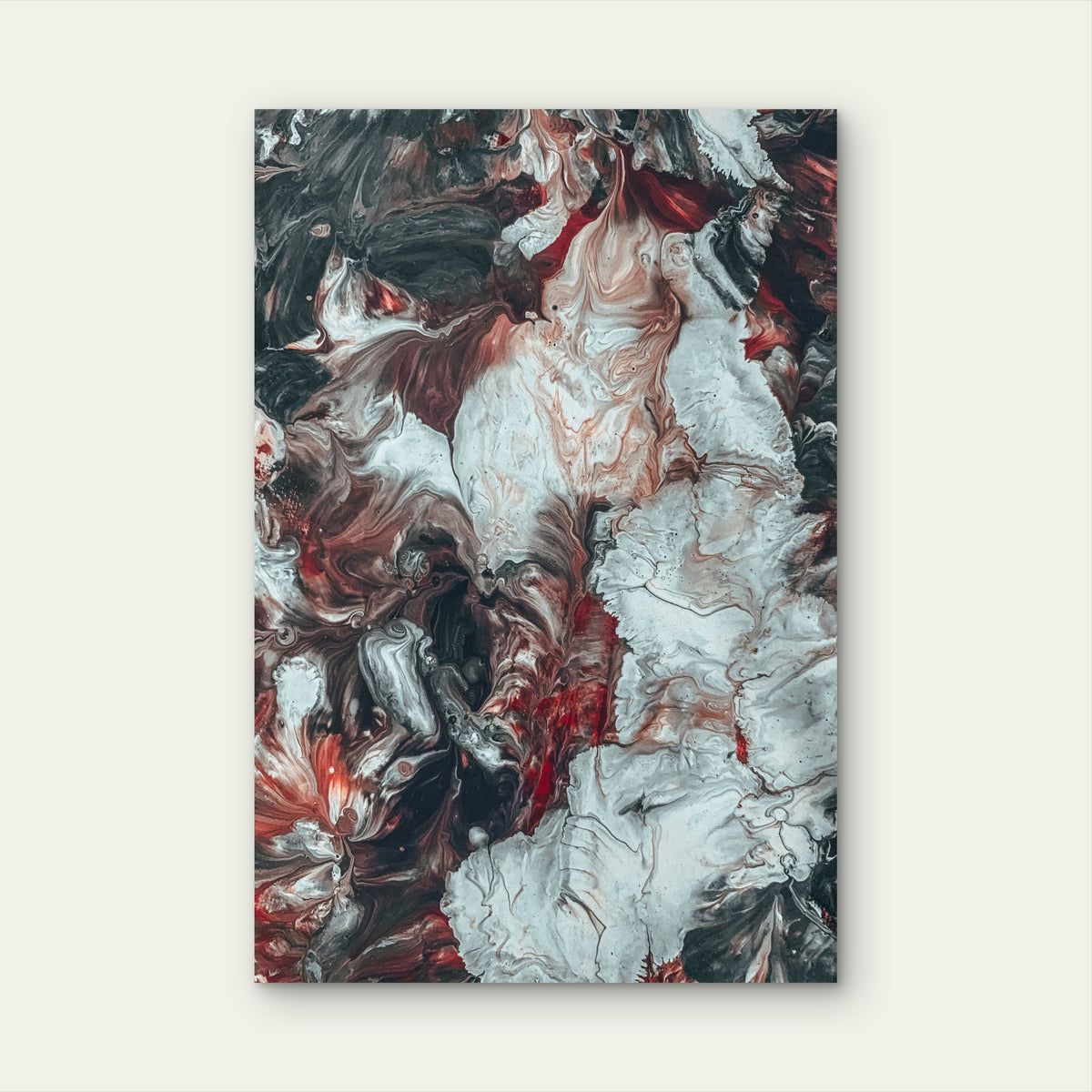 Artistic Oil Paint Illustration Mixed Colors 40x60cm Metal Print Ready to Hang