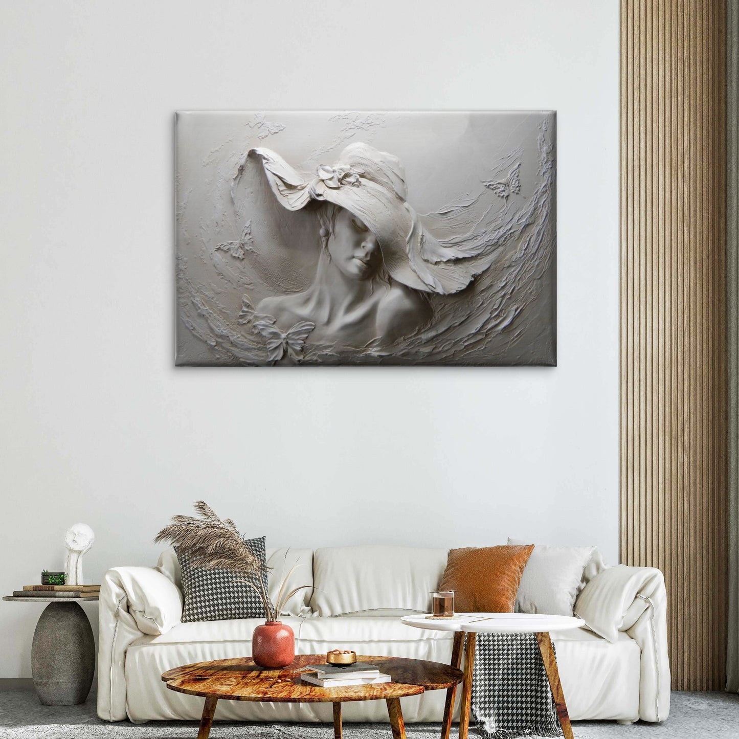 White Lady with a Hat Wall Sculpture Photograph Print 100% Australian Made