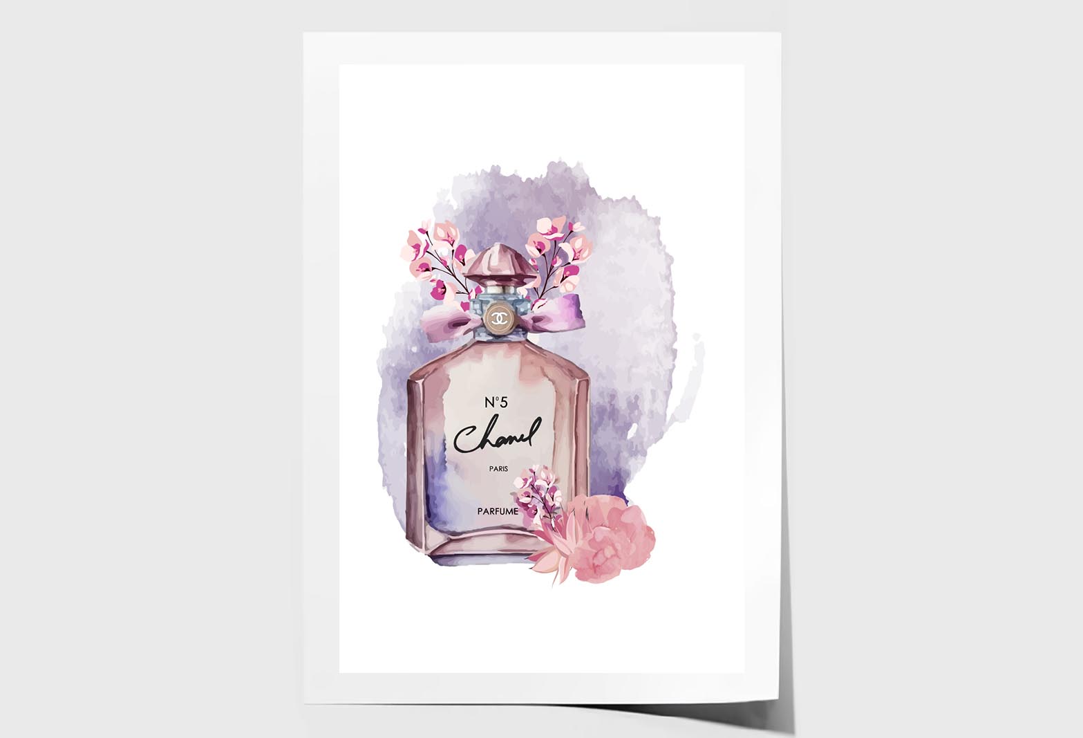 Purple Pink Perfume Wall Art Limited Edition High Quality Print Unframed Roll Canvas None