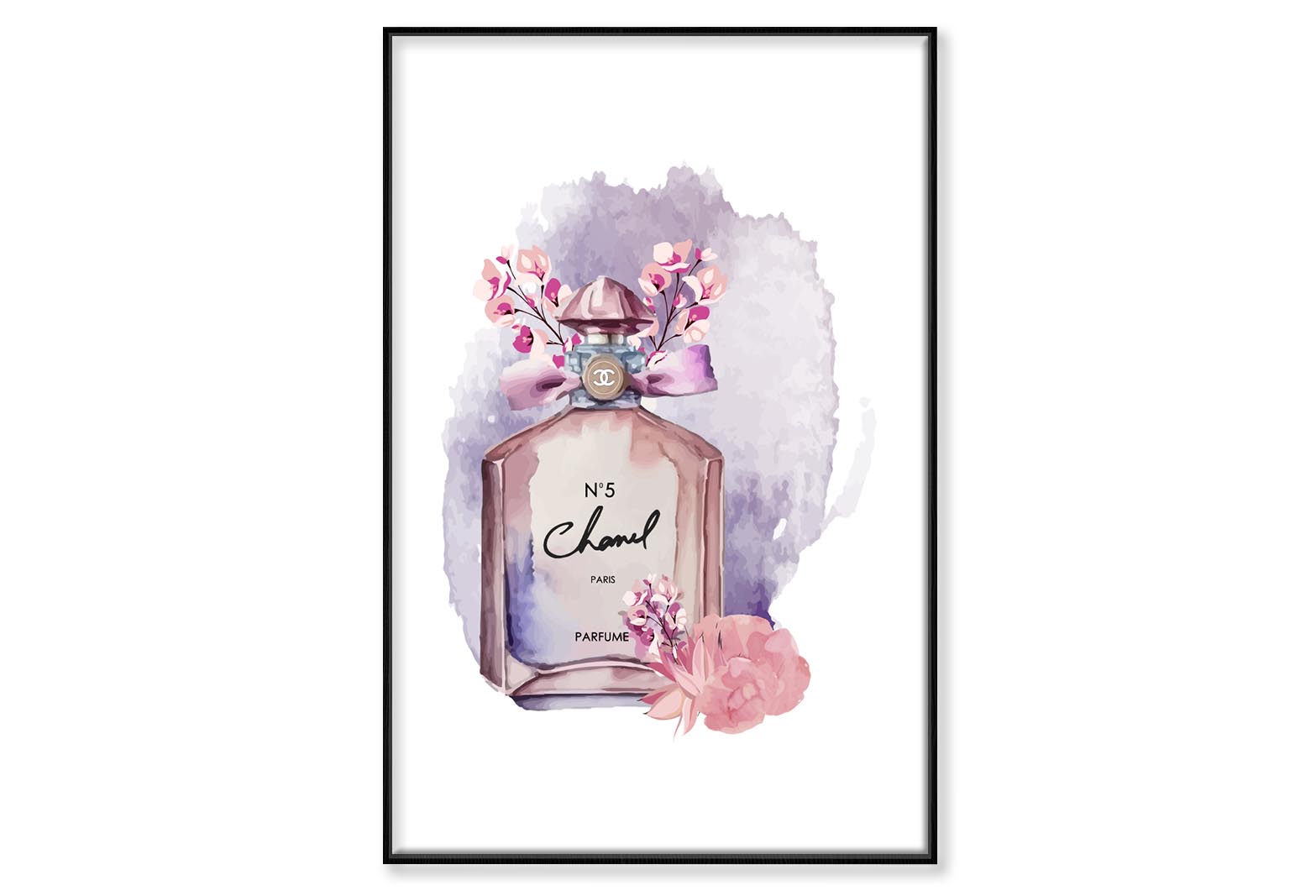 Purple Pink Perfume Wall Art Limited Edition High Quality Print Canvas Box Framed Black