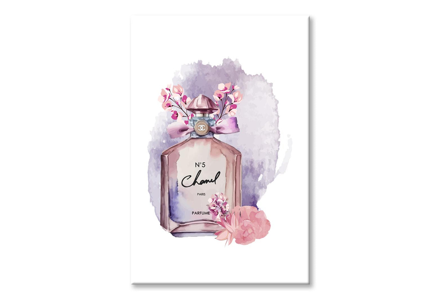 Purple Pink Perfume Wall Art Limited Edition High Quality Print Stretched Canvas None