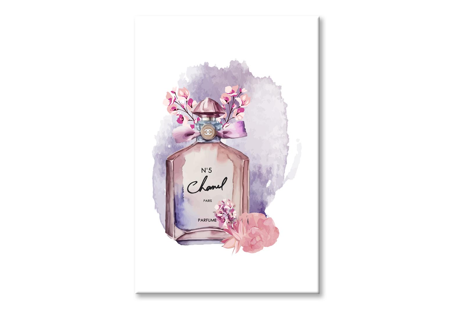 Purple Pink Perfume Wall Art Limited Edition High Quality Print Stretched Canvas None