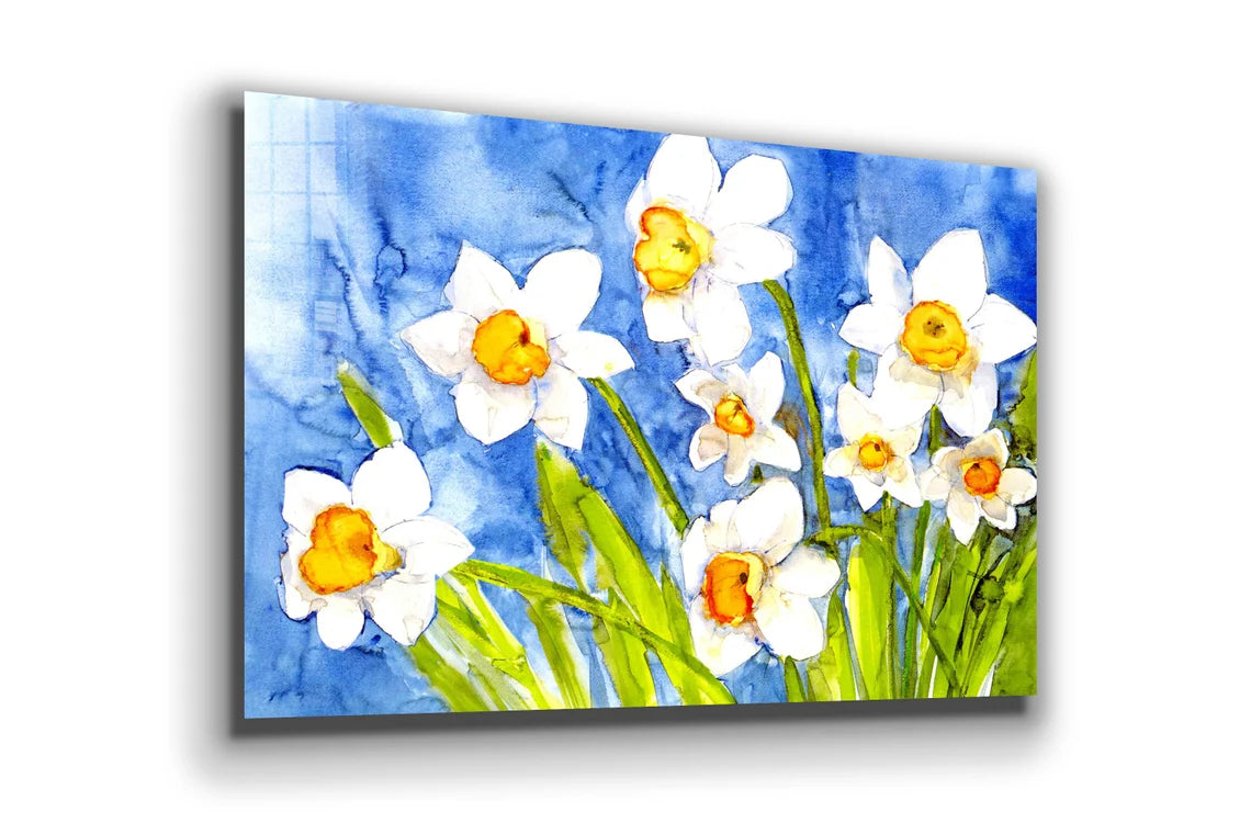 Narcissus Flowers Art UV Direct Aluminum Print Australian Made Quality