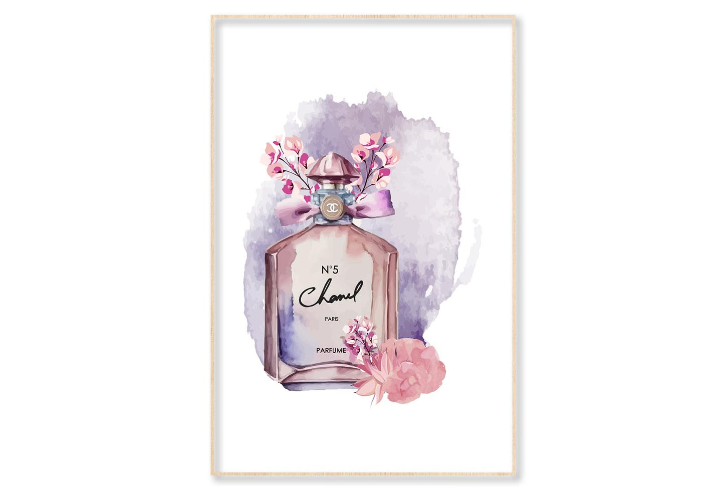 Purple Pink Perfume Wall Art Limited Edition High Quality Print Canvas Box Framed Natural