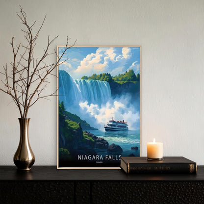 Niagara Falls Canada Painting Travel Poster Print Wall Art