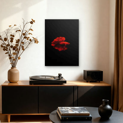 Red Betta Fish Painting Metal Print Ready to Hang