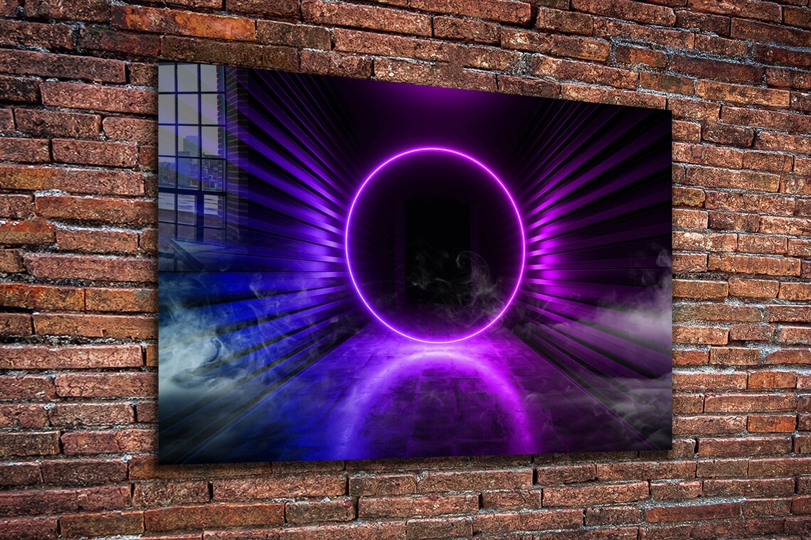 Neon Digital Abstract UV Direct Aluminum Print Australian Made Quality