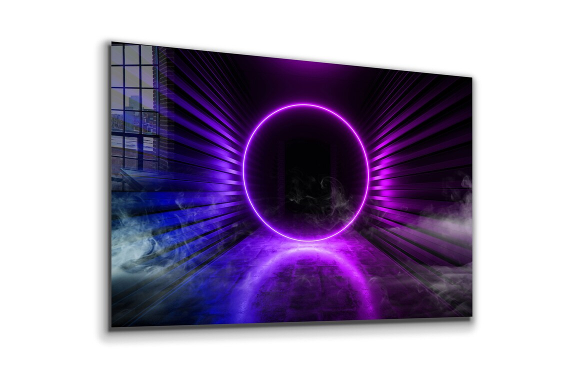 Neon Digital Abstract UV Direct Aluminum Print Australian Made Quality