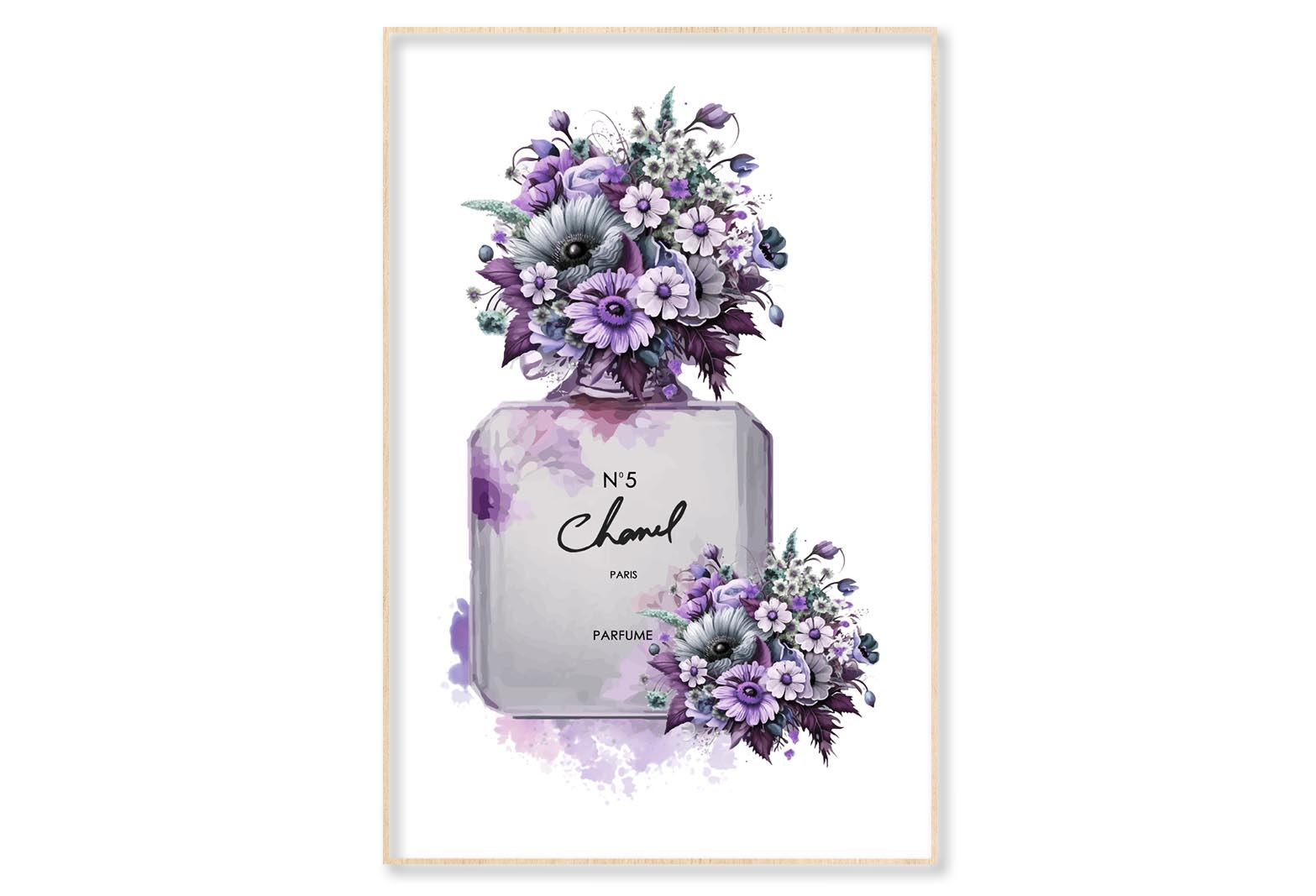 Purple Perfume Wall Art Limited Edition High Quality Print Canvas Box Framed Natural