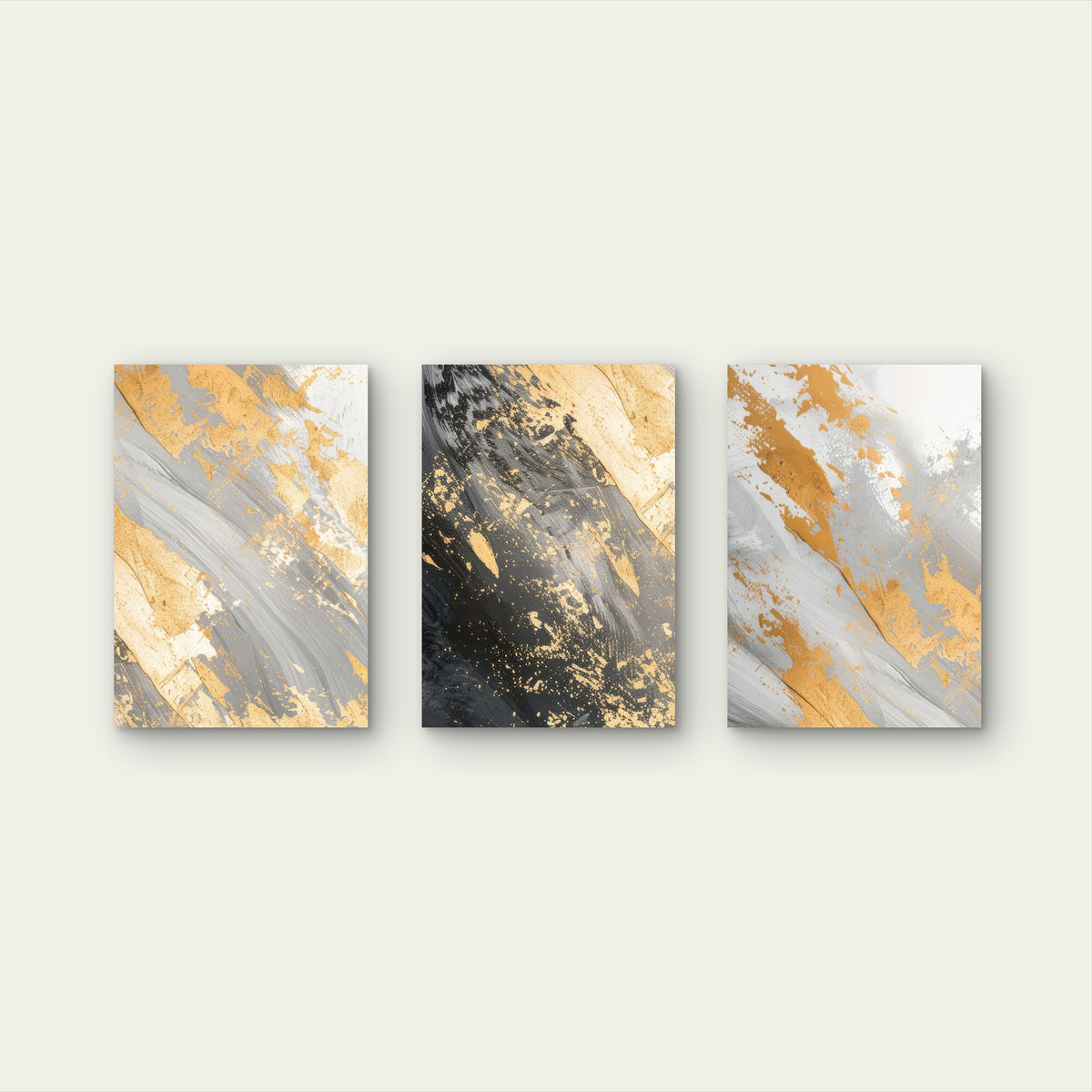 3pcs Gold Splatter Abstract Marble Wall Art Set Canvas Framed 60x90cm - High Quality Print 100% Australian Made Wall Canvas Ready to Hang