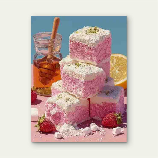 Cute Girly Pink Marshmallow 60x90cm Metal Print Ready to Hang