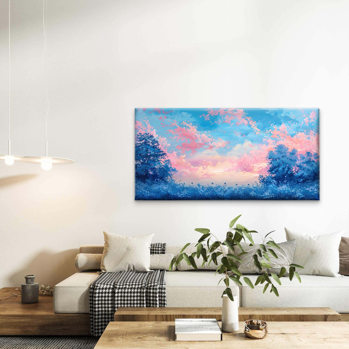 Sunset With Clouds Birds Sky Wall Art Canvas Office Home Room Framed 120x60cm