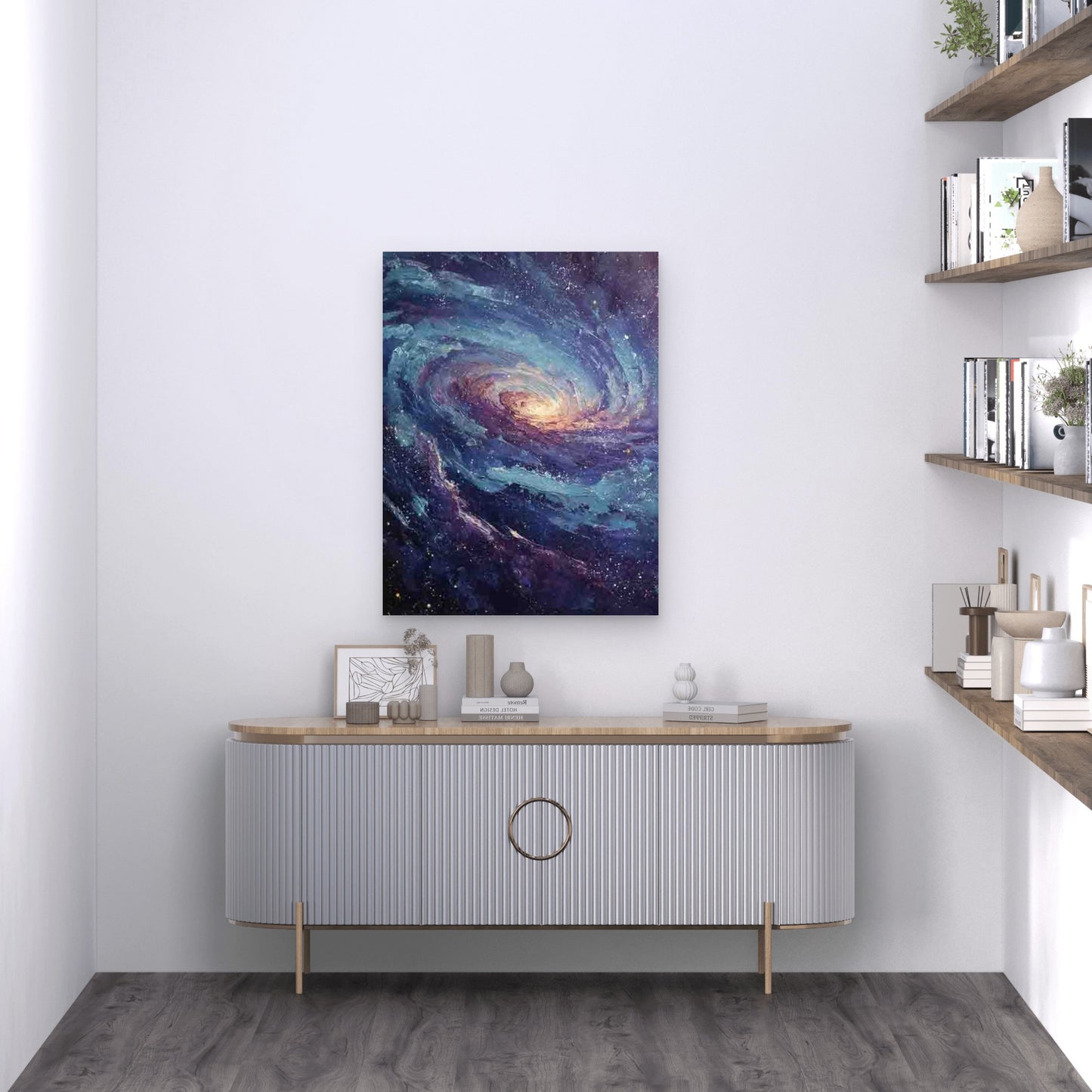Swirling Galaxy In Universe 60x90cm Metal Print Ready to Hang