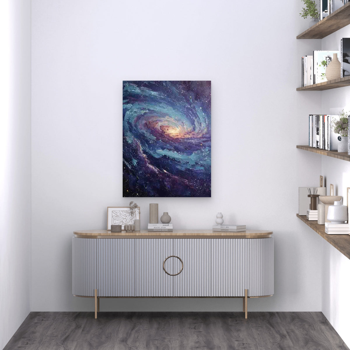 Swirling Galaxy In Universe Metal Print Ready to Hang