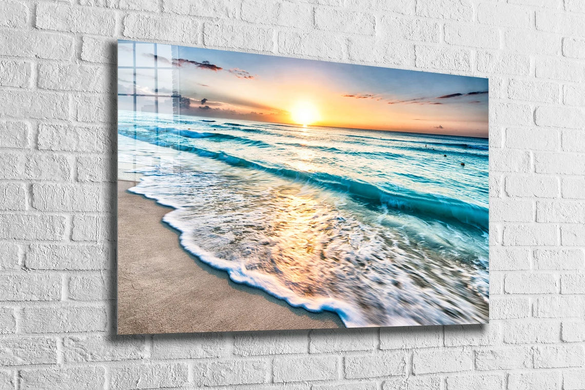 Seashore Sunset Ocean UV Direct Aluminum Print Australian Made Quality