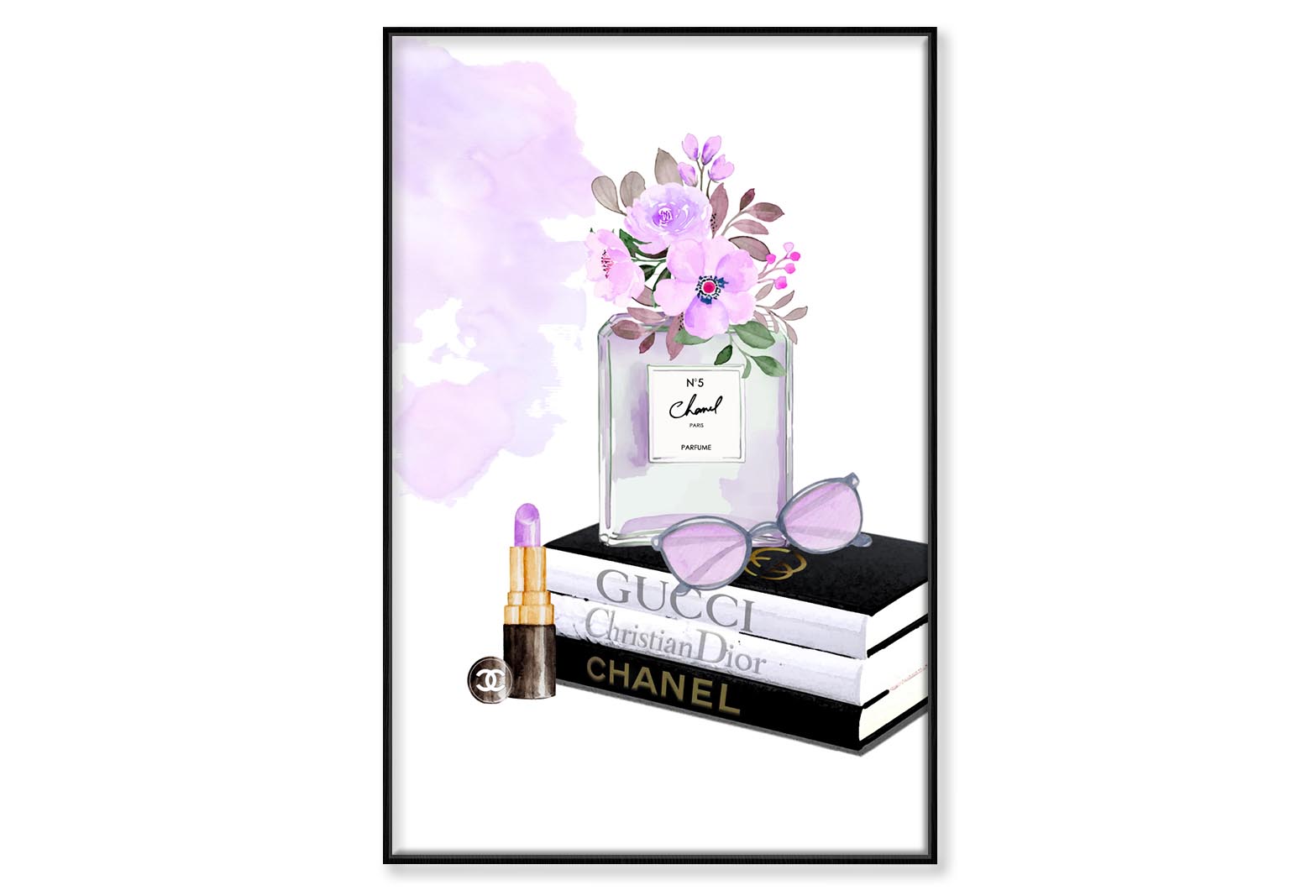 Purple Shade Perfume Wall Art Limited Edition High Quality Print Canvas Box Framed Black