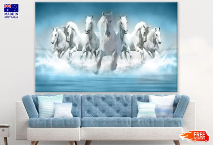 Horses Running on Water View 90x60cm Print 100% Australian Made