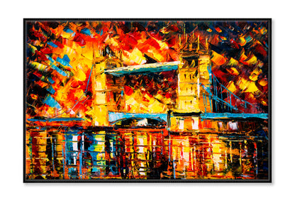 London Bridge, United Kingdom Oil Painting Wall Art Limited Edition High Quality Print Canvas Box Framed Black