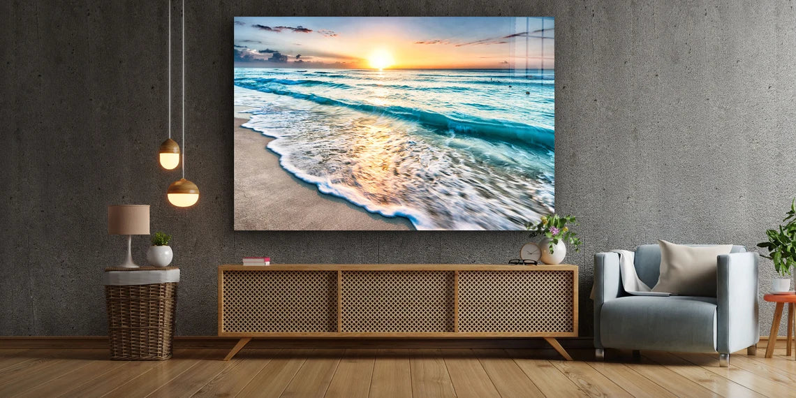 Seashore Sunset Ocean UV Direct Aluminum Print Australian Made Quality