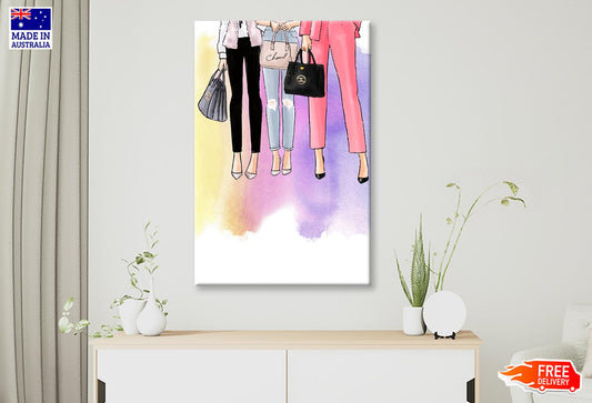 Fashion Women With Fancy Handbags Wall Art Limited Edition High Quality Print