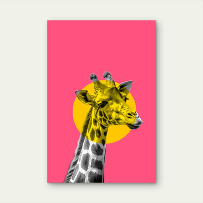 Pop Art Featuring a Giraffe 40x60cm Metal Print Ready to Hang