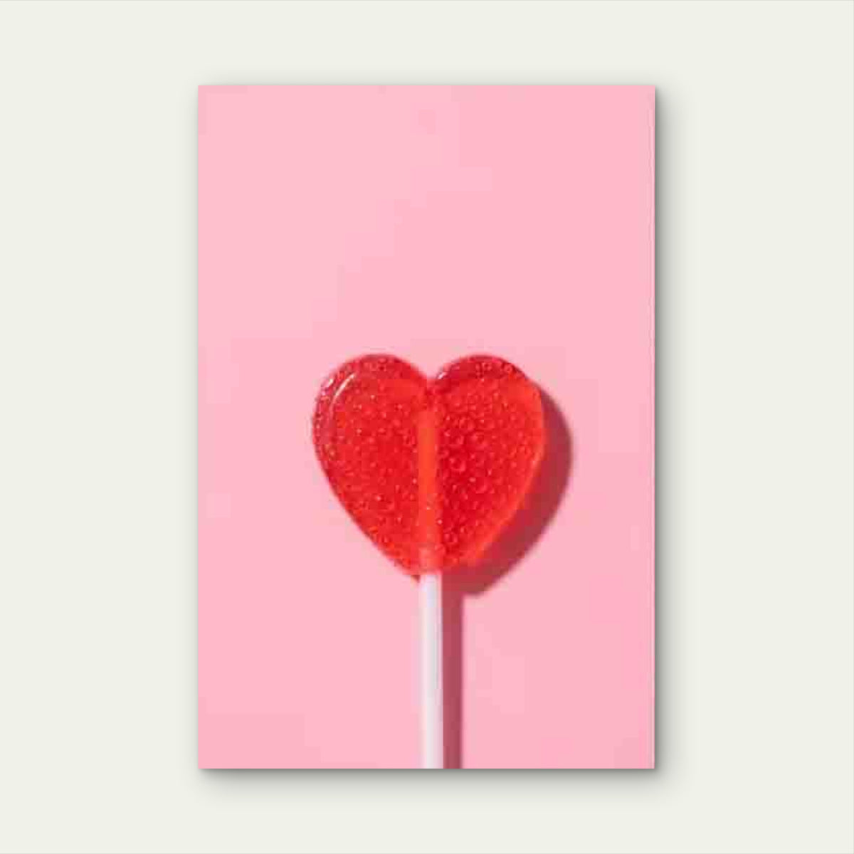 Candy-Inspired Heart Lollipop 60x90cm Metal Print Ready to Hang