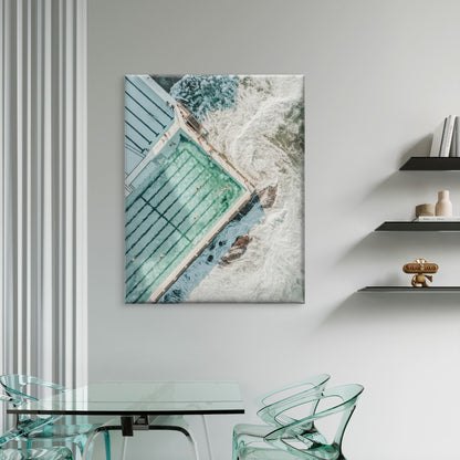 Bondi Icebergs Club, Bondi Beach, Australia Neutral Canvas Print Wall Art Decor 100% Australian Made