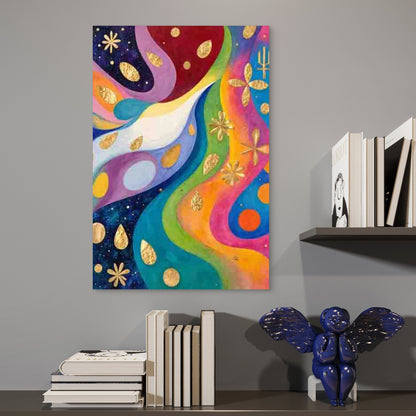 Abstract Designs with Flowing Rainbow Hues 60x90cm Metal Print Ready to Hang