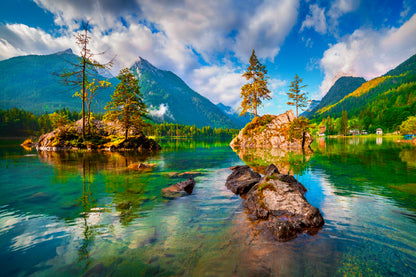 Misty Morning On Hintersee Lake Print 100% Australian Made